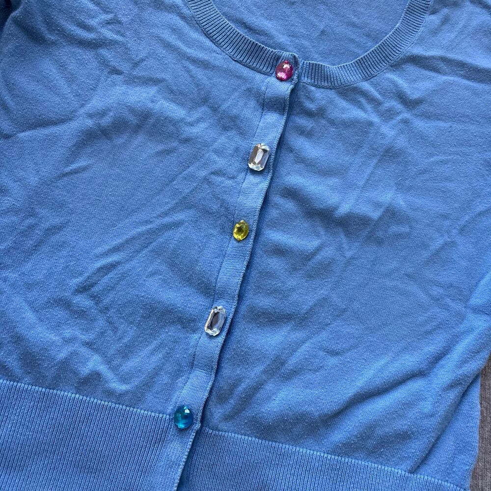 Fiorucci Baby Blue Embellished Jewel Cardigan - Picture 2 of 5
